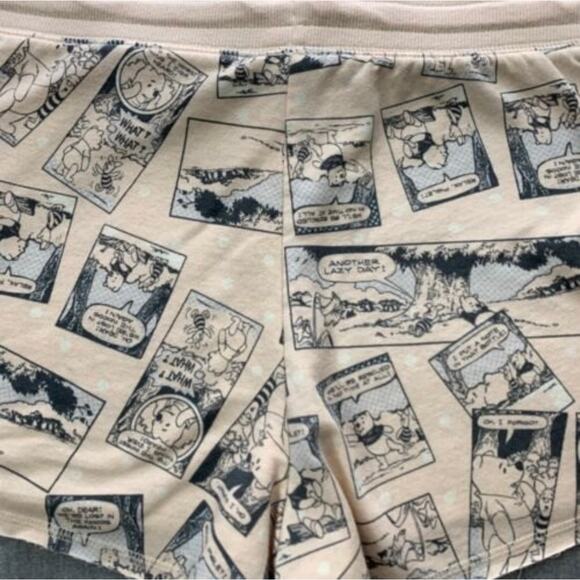 Disney Winnie the Pooh Comic Drawstring Sleep Shorts Pockets Plus Size 2X 18W-20 - Picture 3 of 7